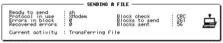 Figure 12: NC200 Serial Terminal Program send file progress screen