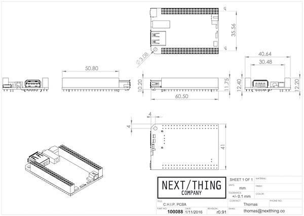 CHIP mechanical drawing