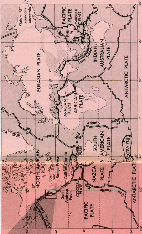 Major tectonic plates of the Earth.