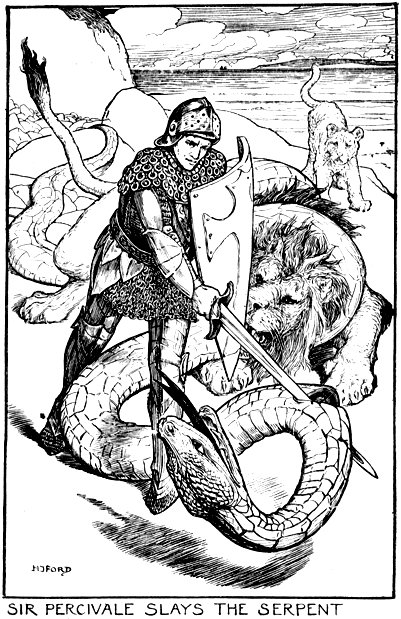 SIR PERCIVALE SLAYS THE SERPENT